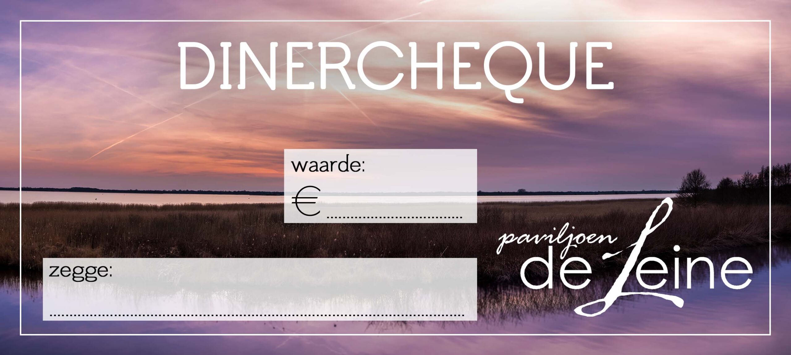 Dinercheque van Paviljoen de Leine